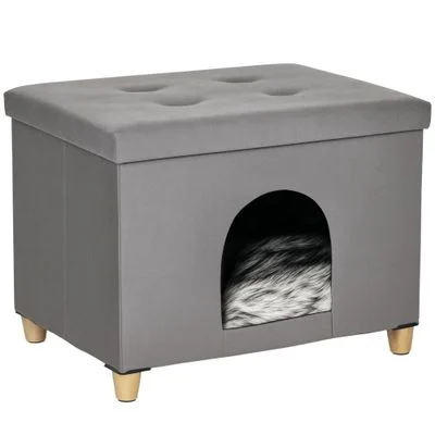 PawHut Cueva para Gato 60x45x44.5 cm Gris 1 Article