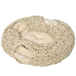 PawHut Cueva para Gato 78x69x22 cm Madera Natural 1 Article
