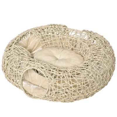 PawHut Cueva para Gato 78x69x22 cm Madera Natural 1 Article