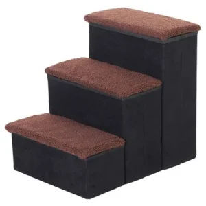 PawHut Escalera para Mascota 40x54x48 cm Negro 1 Article