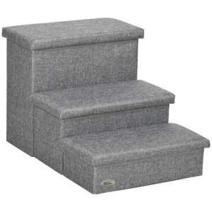 PawHut Escalera para Mascota 63.5x42.5x40.5 cm Gris 1 Article