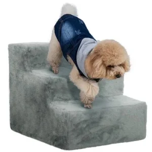 PawHut Escalera para Mascota Gris Claro