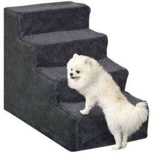 PawHut Escalera para Mascota Gris Oscuro