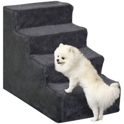PawHut Escalera para Mascota Gris Oscuro