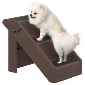 PawHut Escalera para Mascota Marrón