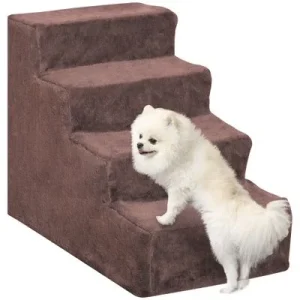 PawHut Escalera para Mascota Marrón
