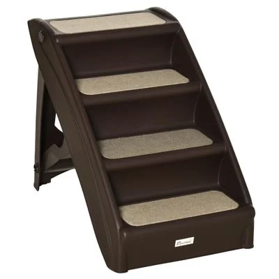 PawHut Escalera para Mascota Marrón Oscuro