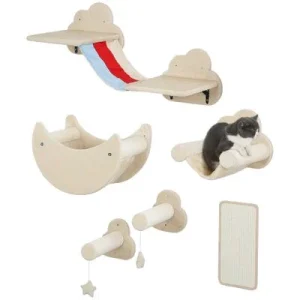 PawHut Estantes para Gato 105x34x28 cm Beige 1 Article