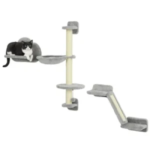 PawHut Estantes para Gato 30x30x96 cm Gris 1 Article
