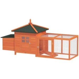 PawHut Gallinero 196x76x97 cm Naranja 1 Article