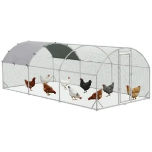 PawHut Gallinero de Exterior 280x570x197 cm Plata 1 Article