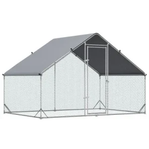PawHut Gallinero de Exterior 300x200x200 cm Plata 1 Article