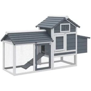 PawHut Gallinero de Jardín Gris