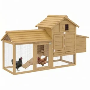 PawHut Gallinero de Jardín Madera Natural