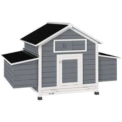 PawHut Gallinero de Madera Gris
