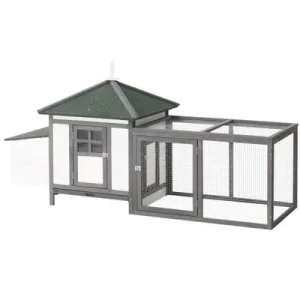 PawHut Gallinero de Madera Gris