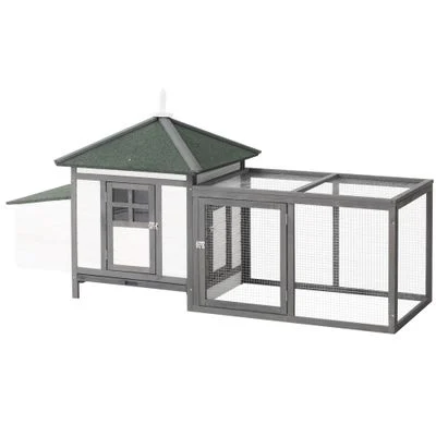 PawHut Gallinero de Madera Gris