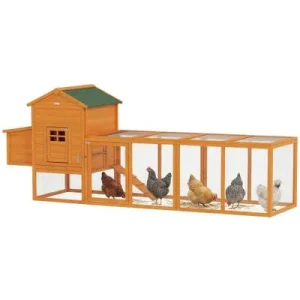 PawHut Gallinero de Madera Marrón