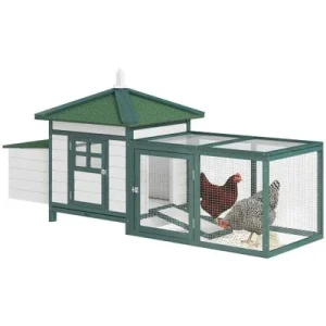 PawHut Gallinero de Madera Verde