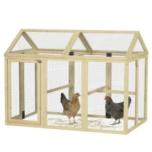 PawHut Gallinero para Exterior Madera Natural