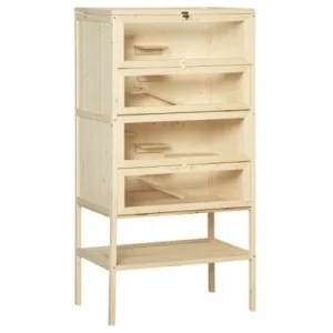 PawHut Jaula Madera para Hámster 60x40x120cm Madera 1 Article