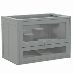 PawHut Jaula para Hámster 60x35x42 cm Gris 1 Article