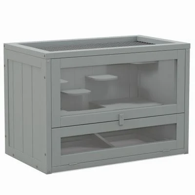 PawHut Jaula para Hámster 60x35x42 cm Gris 1 Article