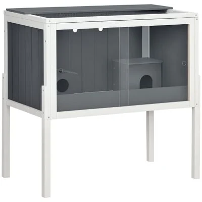 PawHut Jaula para Hámster 82x45x81 cm Gris Oscuro 1 Article