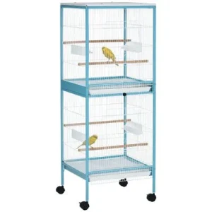 PawHut Jaula para Pájaro 51.5x50x140 cm Azul Claro 1 Article