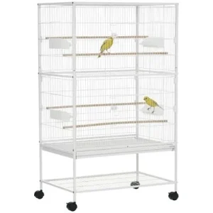 PawHut Jaula para Pájaro Blanco