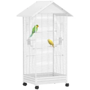 PawHut Jaula para Pájaro Blanco