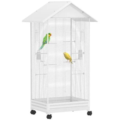 PawHut Jaula para Pájaro Blanco