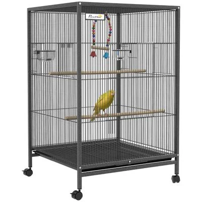 PawHut Jaula para Pájaro Gris Claro