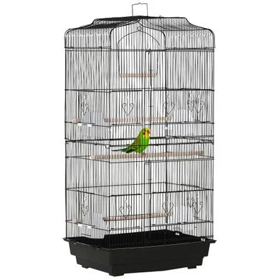 PawHut Jaula para Pájaro Negro