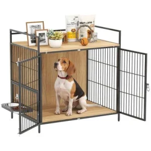 PawHut Jaula para Perro 80x56x76.5 cm Roble 1 Article