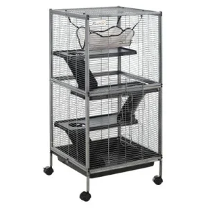 PawHut Jaula para Roedore 52x52x113.5 cm Gris 1 Article