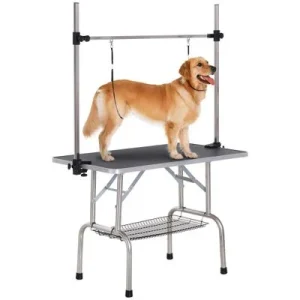 PawHut Mesa de Peluquería Negro