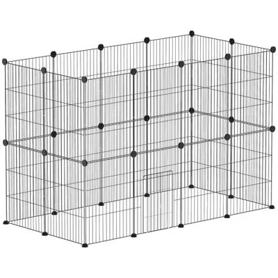 PawHut Parque para Mascota 120x60x80 cm Negro 1 Article