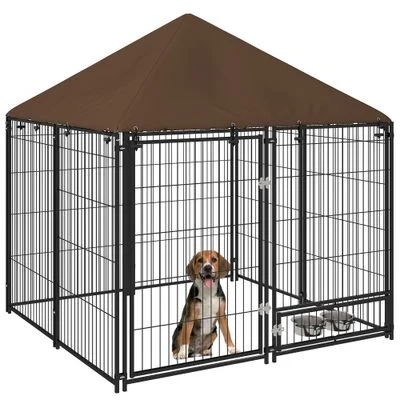 PawHut Parque para Perro Café