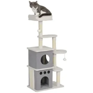 PawHut Rascador para Gato 56x34x126 cm Crema 1 Article