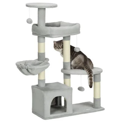 PawHut Rascador para Gato 65x30x104 cm Gris Claro 1 Article
