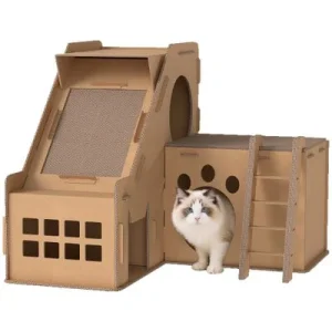 PawHut Rascador para Gato 67x66x57 cm Marrón 1 Article