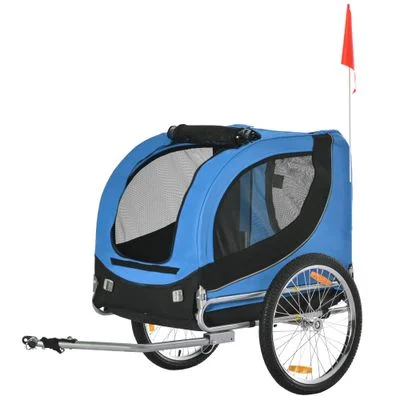 PawHut Remolque Bicicleta de Mascota Azul