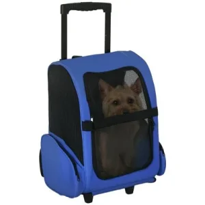 PawHut Transportín Carrito para Mascota Azul