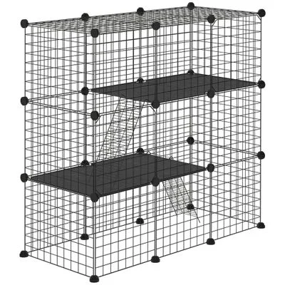 PawHut Valla para Mascota 105x45x105 cm Negro 1 Article