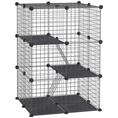 PawHut Valla para Mascota 70x70x105 cm Negro 1 Article