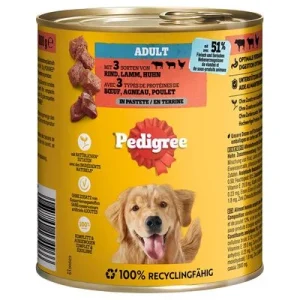 Pedigree Classic 12 x 800 g Vacuno, cordero y pollo en paté