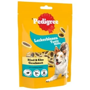 Pedigree Leckerbissen delicias de carne 140 g Minibocaditos con queso y vacuno