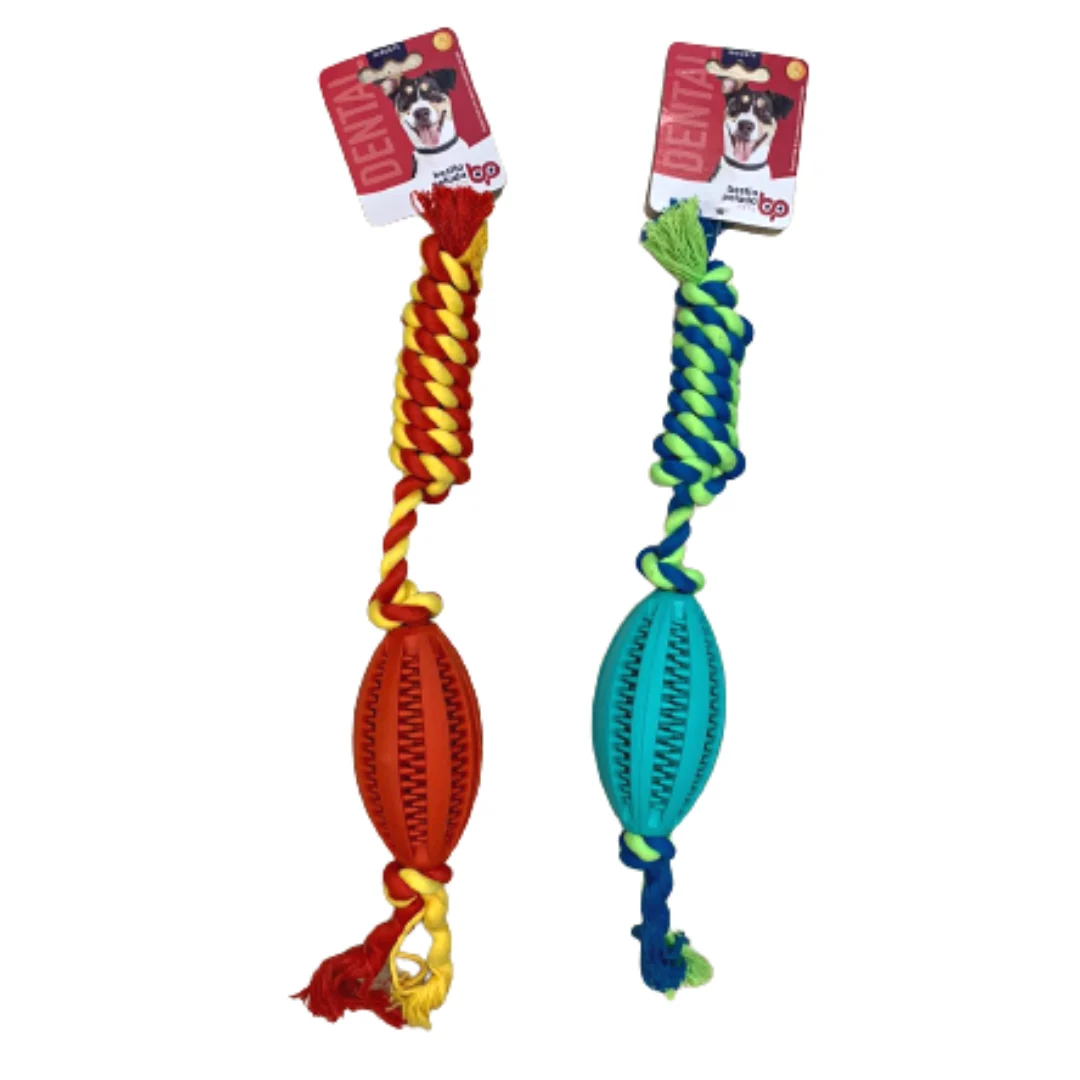 PELOTA DE RUGBY CON CUERDA DE ALGODON BP