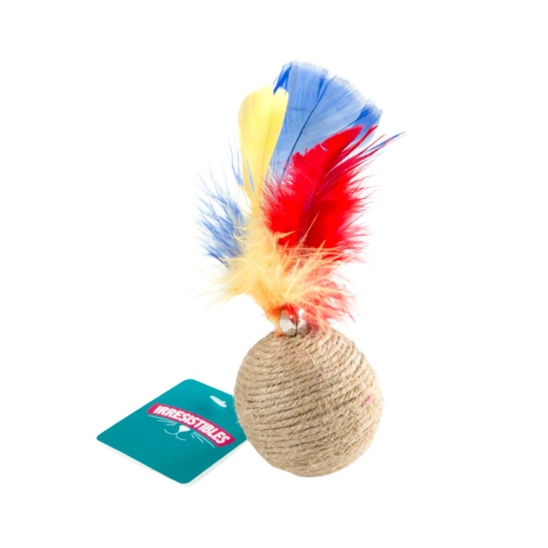 PELOTA DE YUTE GRANDE CON PLUMAS - Image 2